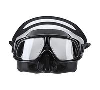 Bewinner Lunettes de Natation Anti-buée, Protection UV, Joint étanche avec Lentille en Verre trempé pour Plongée en Apnée, Natation (BLACK)