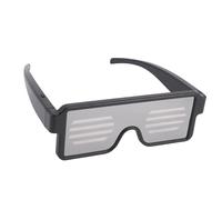 Bewinner Lunettes Lumineuses LED Dynamiques, Lunettes Lumineuses Rechargeables par USB avec Lumière Blanche, 11 Motifs Néon Clignotants et Matériau ABS Résistant aux Chocs