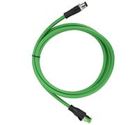Bewinner M12 vers RJ45 Câble de Raccordement Ethernet blindé 4Broches CAT5E | Liaison de données industrielle, fil flexible 24 AWG, gaine PUR, contacts plaqués or, étanche à la poussière