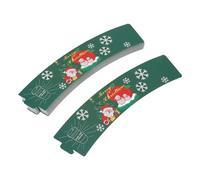 Bewinner Manchons pour Gobelets en Papier 50 Pièces, Porte-Boissons Chaudes pour café, Chocolat, Boissons Froides avec Motifs d'Halloween et de Noël (GREEN)