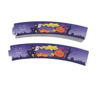 Bewinner Manchons pour Gobelets en Papier 50 Pièces, Porte-Boissons Chaudes pour café, Chocolat, Boissons Froides avec Motifs d'Halloween et de Noël (PURPLE)