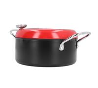 Bewinner Marmite Japonaise avec Jauge de Température d'huile, Double Poignée en Fer pour Friteuse Tempura, Poulet, Légumes, Soupe - Marmite Polyvalente pour Sautés et Ragoûts, Vert (rouge)