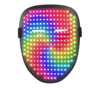 Bewinner Masque LED pour Halloween avec Contrôle Gestuel - Visage Lumineux Rechargeable Unisexe, Transformant avec 25 Images Statiques et 25 Images Mobiles