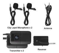 Bewinner Microphone à Revers sans Fil VHF à Pince/Support, Récepteur de Micro à Affichage LED pour l'enseignement, la Formation, la Conférence sur Scène, émetteur à Pince/Support Arrière pour Un