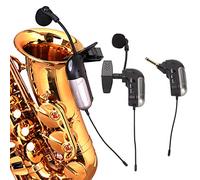 Bewinner Microphone D'instrument sans Fil, Microphone de Saxophone sans Fil UHF pour Amplificateur de Voix de Haut-Parleur D'instruments de Musique, avec Clip de Récepteur