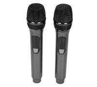 Bewinner Microphone sans Fil 1 pour 2 avec écran LED, Micro karaoké Portable pour Conférence à Domicile en Extérieur, Plug & Play, Portée 50 M, Prises 6,35 Mm et 3,5 Mm (Black)