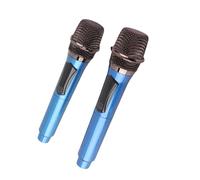 Bewinner Microphone sans Fil 1 pour 2 avec écran LED, Micro karaoké Portable pour Conférence à Domicile en Extérieur, Plug & Play, Portée 50 M, Prises 6,35 Mm et 3,5 Mm (Blue)