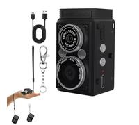 Bewinner Mini appareil photo numérique rétro, portable vintage double objectif avec flash, 12 MP 1080p HD grand angle et mise au point automatique, écran de 0,85 pouces rétro porte-clés caméra