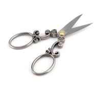 Bewinner Mini Ciseaux de Couture Vintage en Acier Inoxydable pour l'artisanat du Tissu, la Broderie, Outil de Coupe avec Pointes Pointues, Durables et Portables (Gris argenté coupe classique)