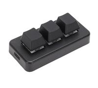 Bewinner Mini Clavier à 3 Touches, Clavier Mécanique personnalisé Filaire USB 2 en 1 et sans Fil 2,4 G, Mécanique à Une Main pour Les Jeux et Le Travail (Black)