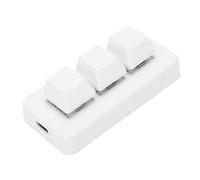 Bewinner Mini Clavier à 3 Touches, Clavier Mécanique personnalisé Filaire USB 2 en 1 et sans Fil 2,4 G, Mécanique à Une Main pour Les Jeux et Le Travail (White)