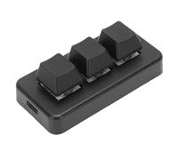 Bewinner Mini Clavier à 3 Touches, Clavier Programmable Bluetooth Filaire USB, de Jeu Mécanique personnalisé pour Ordinateur Universel (Black)