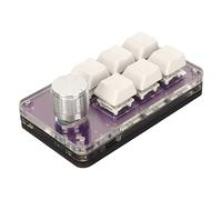 Bewinner Mini Clavier à 6 Touches avec Bouton, Clavier de Jeu Mécanique à Une Main, Clavier Filaire USB OSU, Mini Clavier RVB pour Bureau de Jeu (Violet Transparent)