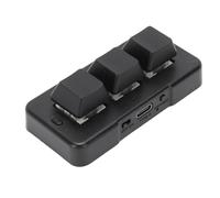 Bewinner Mini Clavier de Jeu Mécanique sans Fil à 3 Touches, Clavier Macro Programmable USB, Mécanique de Jeu DIY avec Design Ergonomique pour Jeux Multimédia (Black)