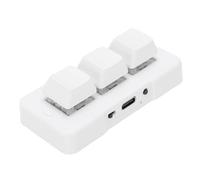 Bewinner Mini Clavier de Jeu Mécanique sans Fil à 3 Touches, Clavier Macro Programmable USB, Mécanique de Jeu DIY avec Design Ergonomique pour Jeux Multimédia (White)