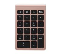 Bewinner Mini Clavier Numérique sans Fil Compatible Bluetooth 5.0 pour Android Windows OS, Clavier Ergonomique 22 Touches avec Embouts en Forme de Ciseaux (Or Rose)