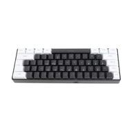 Bewinner Mini Clavier RVB 61 Touches LED rétroéclairé Clavier de Jeu Filaire Ergonomique Sensation Mécanique de Type C pour Bureau, Ordinateur Portable, PC Blanc (Black)