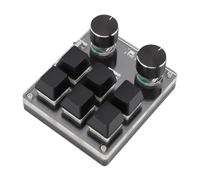 Bewinner Mini Clavier USB Programmable à 6 Touches avec 2 Boutons et Commutateurs Rouges - Clavier Macro personnalisé à Une Main pour Les Jeux, Le Bureau, la Musique et la productivité