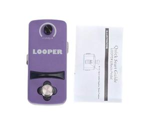 Bewinner Mini Guitare Looper Pédale 12Min Enregistrement Mémoire | Construction compacte en alliage de zinc, superposition d\'un seul bouton, option d\'alimentation avec adaptateur 9 V,
