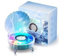 Bewinner Mini Haut-Parleur Bluetooth - Design en Forme de Coquillage - Haut-Parleur Stéréo Adorable avec Veilleuse Ambiante pour Décoration de Chambre d'enfant (Blue)
