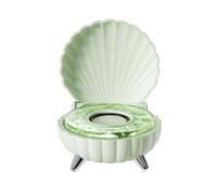 Bewinner Mini Haut-Parleur Bluetooth Stéréo Mignon avec Design Unique Coquillage et Veilleuse Ambiante pour Décoration Table Chambre Enfant Vert