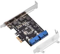 Bewinner Mini PCI-E, PCI Express Extension vers Prise Interne 2 Ports 19 Broches Rapide 5 Gbps PCI-Express USB 3.0 Adaptateur avec Profil Bas pour winXP, win7 win8 win8.1 win10