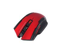 Bewinner Mini Souris de Jeu Optique sans Fil Portable 2,4 GHz pour Ordinateur Portable, 6 Boutons 800/1200 DPI Réglable, Rouge, Souris de Voyage Compacte avec économie d'énergie Intelligente,