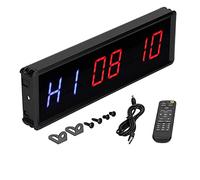 Bewinner Minuterie à Intervalles LED, Compte à Rebours, Chronomètre, Télécommande Fil pour l'entraînement Physique, Compte à Rebours avec Buzzer, 10,6 X 3,5 X 1,2 Pouces en Alliage d'aluminium