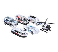 Bewinner Modèle de Véhicule D'ambulance en Alliage 1:64, Fonction Coulissante pour Les Enfants de Plus de 3 Ans, Jeu Durable, Emballage Original pour Merveilleux (Équipe de Secours médical (Ensemble