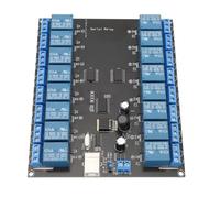 Bewinner Module de Relais 16 Canaux, Contrôle du Port Série USB, Carte Relais ON OFF avec Optoisolateur pour l'automatisation, Indicateur d'alimentation LED, adapté aux équipements de Communication