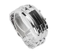 Bewinner Montre LED Affichage Binaire Structure en Arc Convexe Résistance | Montre numérique binaire, accessoire Geek Tech, bracelet à arc convexe, contre les éclaboussures quotidiennes de 30 m,