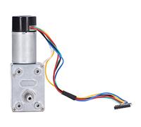 Bewinner Moteur à Engrenage à Vis sans Fin DC 12 V 10 Tr/min avec Encodeur, Moteur à Engrenages de Réduction Entièrement en Métal Autobloquant, Entraînement Industriel à Haute Torsion, Arbre D 0,2