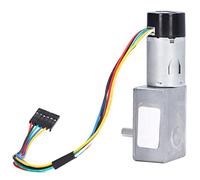 Bewinner Moteur à Engrenage à Vis sans Fin DC 12 V 10 Tr/min avec Encodeur, Moteur à Engrenages de Réduction Entièrement en Métal Autobloquant, Entraînement Industriel à Haute Torsion, Arbre D 0,2