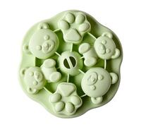 Bewinner Moule à Nourriture en Silicone pour bébé, Ours Mignon, Vert - Moule à Gelée de Crème Glacée sans BPA, à Gâteau Cuit à la Vapeur, Machine à Aliments Complémentaires pour bébé, Démoulage