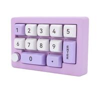 Bewinner Numpadm Mécanique, Clavier Numérique Filaire USB rétroéclairé RVB avec Bouton de Commande, 12 Touches de Macro Programmables, pavé Numérique Mécanique échangeable à Chaud pour Le (Purple)