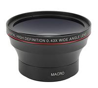 Bewinner Objectif Grand Angle HD, 55 Mm 0,43 X Technologie de Revêtement en Verre Optique Objectif Grand Angle Compatible avec Tous Les Objectifs avec Un Diamètre de Filetage de 55 Mm