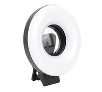 Bewinner Objectif Macro pour Téléphone avec éclairage LED, Objectif Macro 15X, 5 Niveaux de luminosité, Anneau Lumineux pour Photographie, Vlog, Gros Plan, Batterie 240 MAh