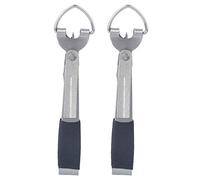 Bewinner Outil de Nœud Rapide pour Pêche à la Mouche, 2 Pièces, Tondeuse à Ligne Multifonctionnelle 4 en 1 avec Crochet pour Les Yeux et Rétracteur, Acier Inoxydable avec Poignée en Cuir Nubuck