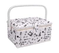 Bewinner Panier de Kit de Couture avec Aiguilles, Fils, épingles, Ciseaux et Boîte de Rangement, Organisateur avec Plateau en Plastique Amovible et Poignée Confortable