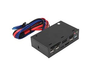 Bewinner Panneau Avant du Tableau de Bord Multimédia 5,25" avec USB 3.0 (5 Gbit/s), Lecteur de Carte, ESATA, et Indicateurs LED pour Boîtier PC