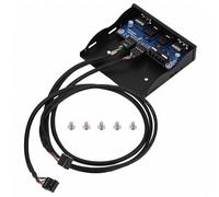 Bewinner Panneau Avant Multifonction USB 2.0 HD Audio avec 2 Ports USB, Entrée Audio/Micro, Boîtier Métal Robuste et Durable, Plug & Play Compatible