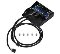 Bewinner Panneau Avant Multifonction USB 2.0 HD Audio avec 2 Ports USB, Entrée Audio/Micro, Boîtier Métal Robuste et Durable, Plug & Play Compatible