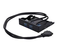 Bewinner Panneau Avant USB3.0, Baie de Disquette 3,5 '' Interface 19 Broches vers 2 USB HUB USB3.0 - Plug and Play, Pas Besoin d'alimentation - Panneau Avant Multifonctionnel avec 2 interfaces USB3.0