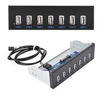 Bewinner Panneau de Boîtier de Hub USB Panneau de Transmission de Données USB 2.0 Haute Vitesse à 7 Ports pour Boîtier D'ordinateur de 5,25 Pouces, Transfert de Données Perte pour Les Passionnés de