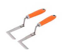 Bewinner Paquet de 2 Désherbeurs de Fissures en Acier Inoxydable, Poignée Ergonomique Antidérapante, Outil de Désherbage en Forme de L pour Le Jardin, Désherbeur Manuel avec Lame à 3 Côtés pour Une