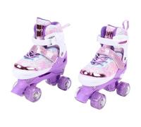 Bewinner Patins à roulettes Réglables pour Les Filles de 6 à 12 Ans avec des Roues à LED Clignotantes, des Roulements ABEC D'extension à 4 Taille, Triple Support pour Une Utilisation en (S)