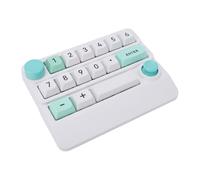 Bewinner Pavé Numérique Mécanique, 21 Touches échangeables à Chaud, Clavier Macro Programmable avec Rétroéclairage RVB, Bouton de Contrôle par Joystick pour Ordinateur Portable PC (Blanc Vert)