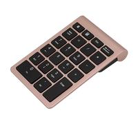 Bewinner Pavé Numérique sans Fil 22 Touches Bluetooth 5.0 Mini Clavier Design Ergonomique Touches Ciseaux Ultra Fines pour Mac OS, 80 Heures d'autonomie 3 Millions de Frappes, Noir (Or Rose)