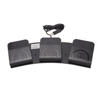 Bewinner Pédale Ergonomique Multifonction à 3 Touches USB, Pédale de Jeu Filaire USB PC pour Jeux, Médias, Contrôle des Instruments - Commutateur Mécanique Haute sensibilité