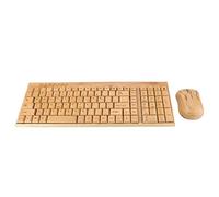 Bewinner Peigne de souris clavier en bois de bambou sans fil, ensemble de souris 1600 DPI, clavier Ultra-fin traditionnel chinois étanche, ne se décolore pas
